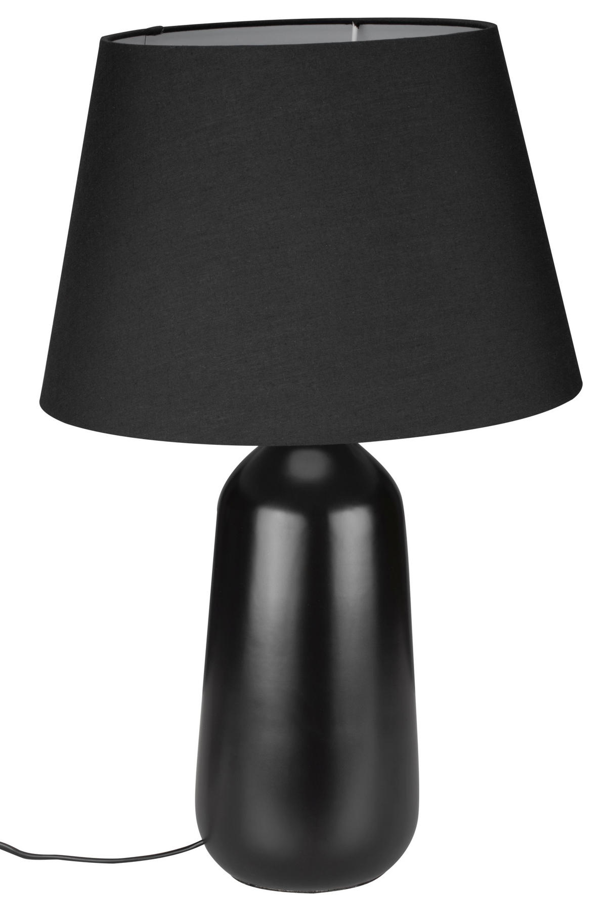 TISCHLEUCHTE 35/54,5 cm   - Schwarz, LIFESTYLE, Keramik/Textil (35/54,5cm) - Marama