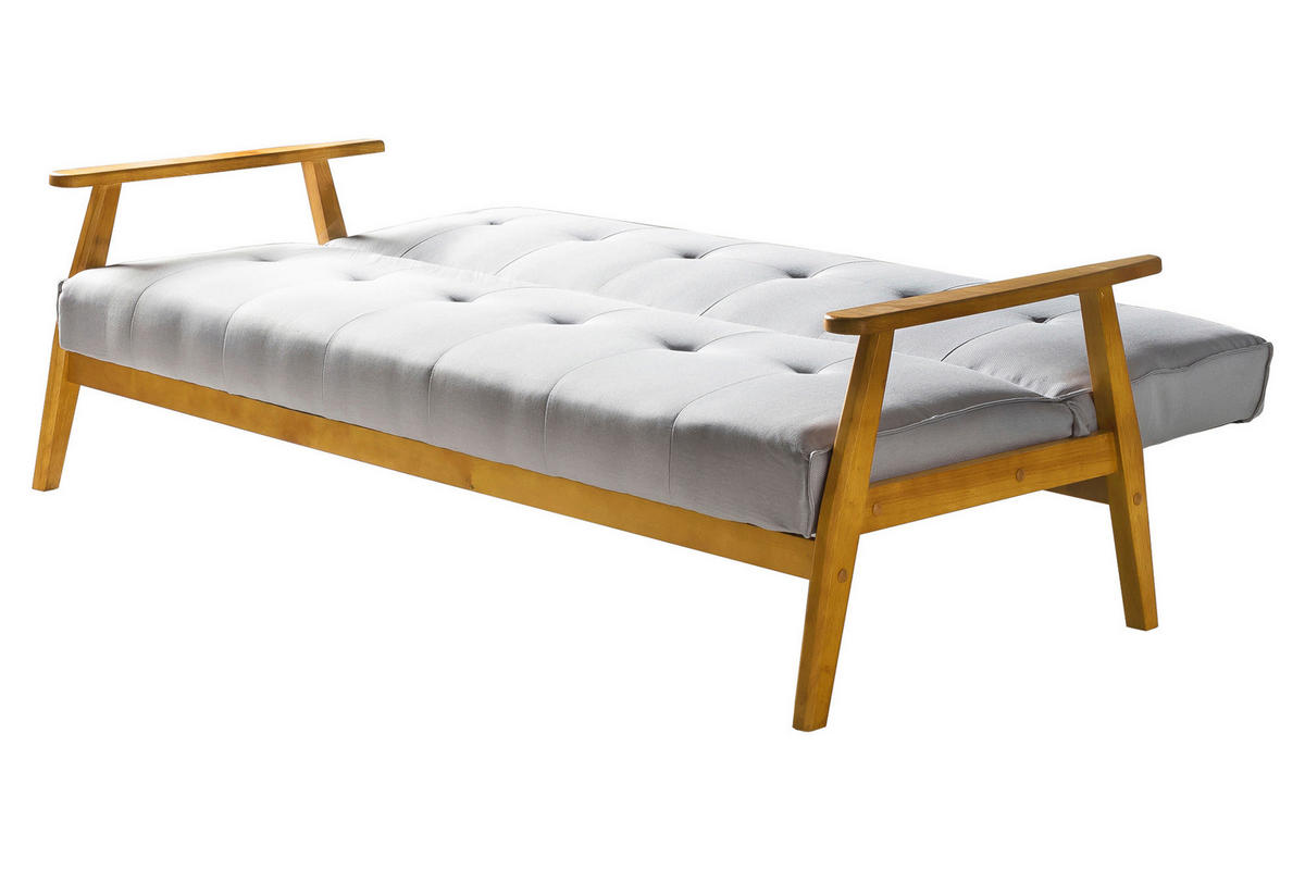 SCHLAFSOFA in Webstoff Naturfarben, Hellgrau  - Hellgrau/Naturfarben, MODERN, Holz/Textil (190/81/85cm) - Livetastic