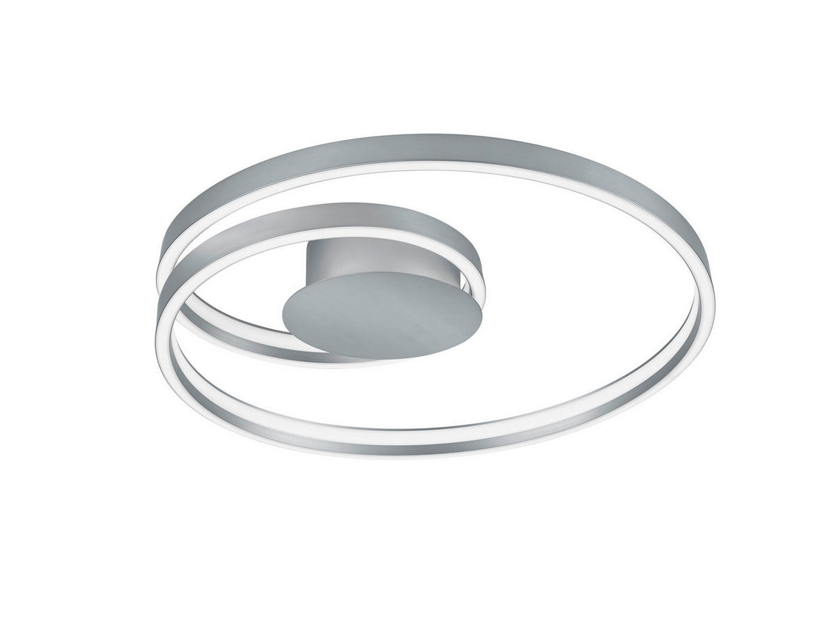 LED-DECKENLEUCHTE CINQUE 72/12 cm   - Weiß/Nickelfarben, Design, Kunststoff/Metall (72/12cm) - Cinque