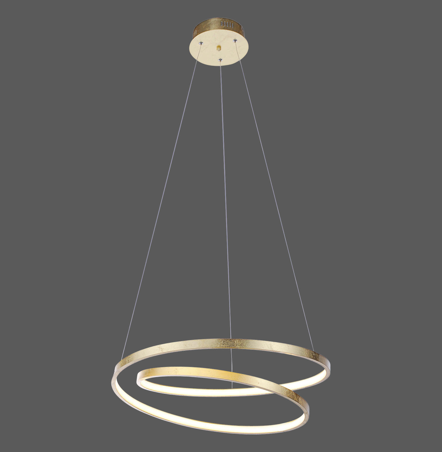 LED-HÄNGELEUCHTE   55 cm  - Goldfarben, Design, Metall (55cm) - Paul Neuhaus