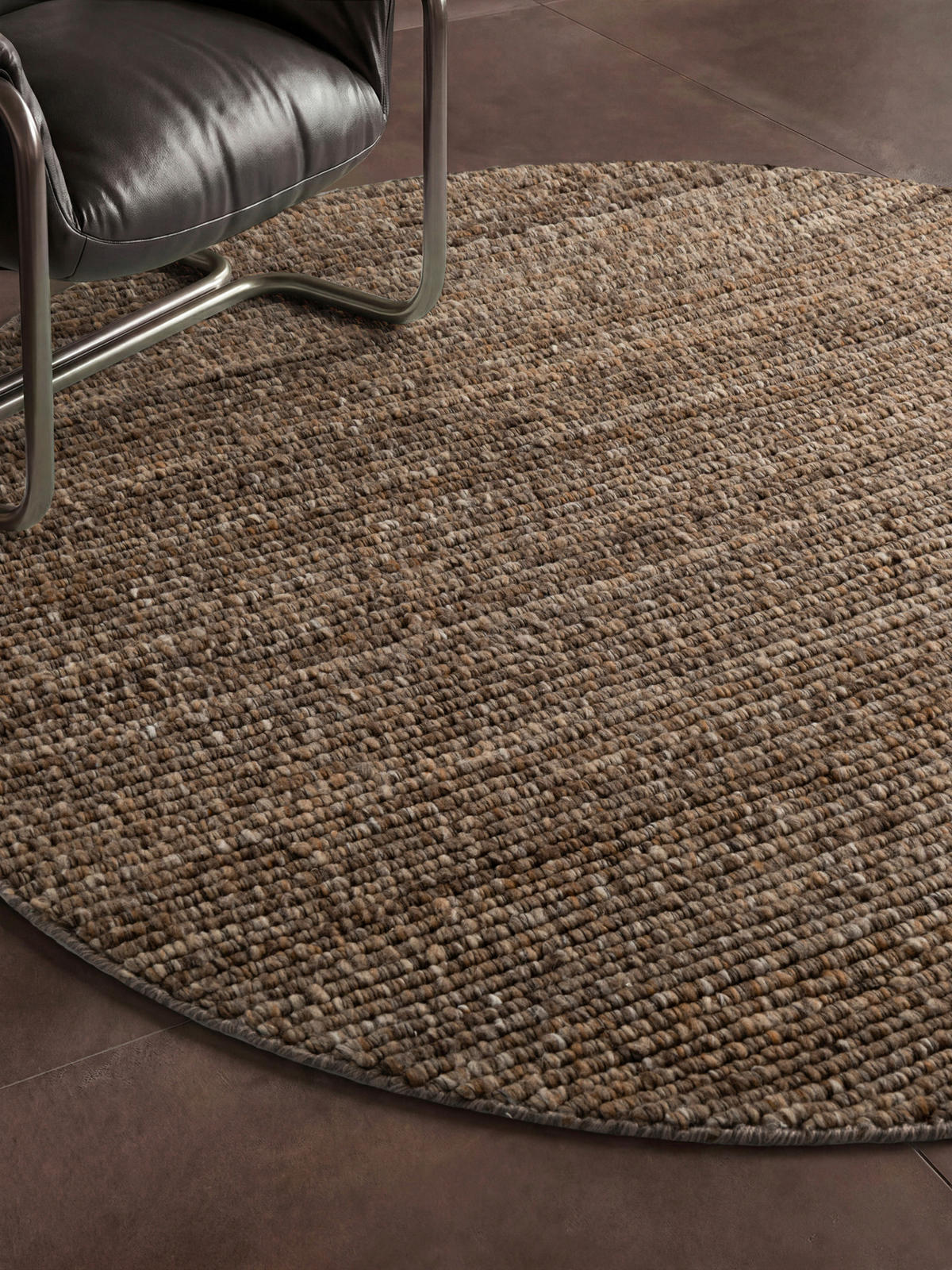 HANDWEBTEPPICH Wohnzimmer 160 cm Kollektion 1852 Wilma Braun, Multicolor rund  - Multicolor/Braun, Basics, Textil (160cm) - Villeroy & Boch