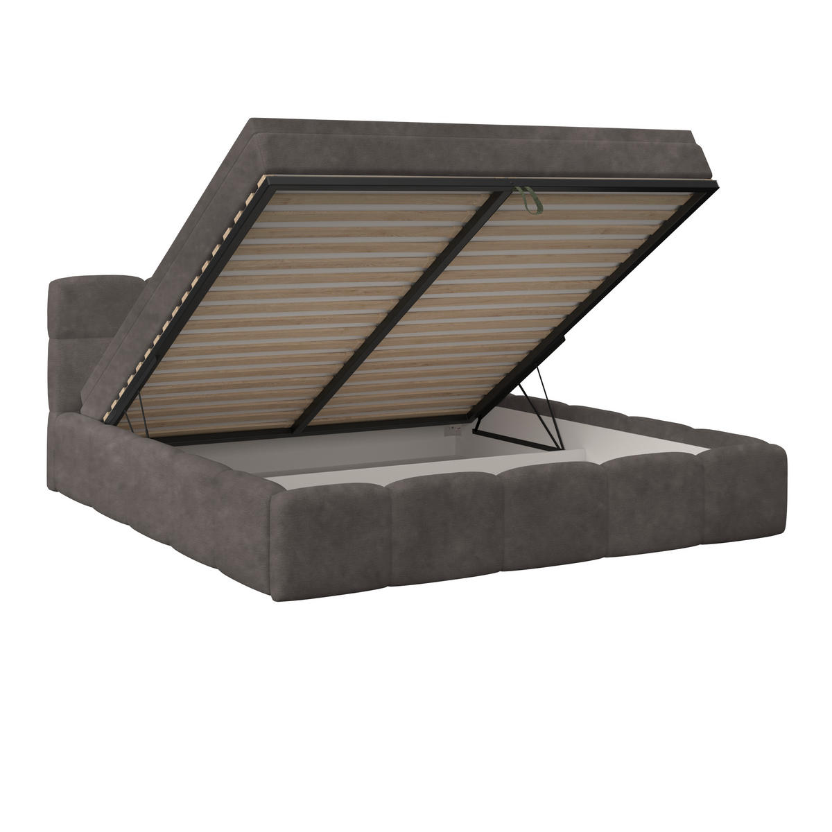 POLSTERBETT 160/200 cm,  in Anthrazit, Matratze, Bettkasten, H3 = fest  - Anthrazit/Schwarz, Trend, Kunststoff/Textil (160/200cm)