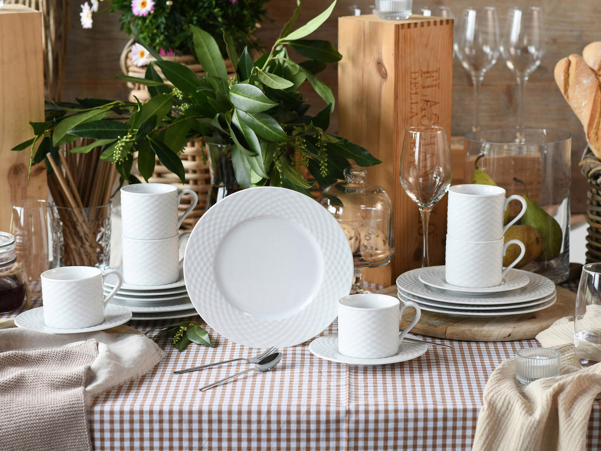 KAFFEESERVICE POLO 18-teilig  - Weiß, Basics, Keramik - Creatable