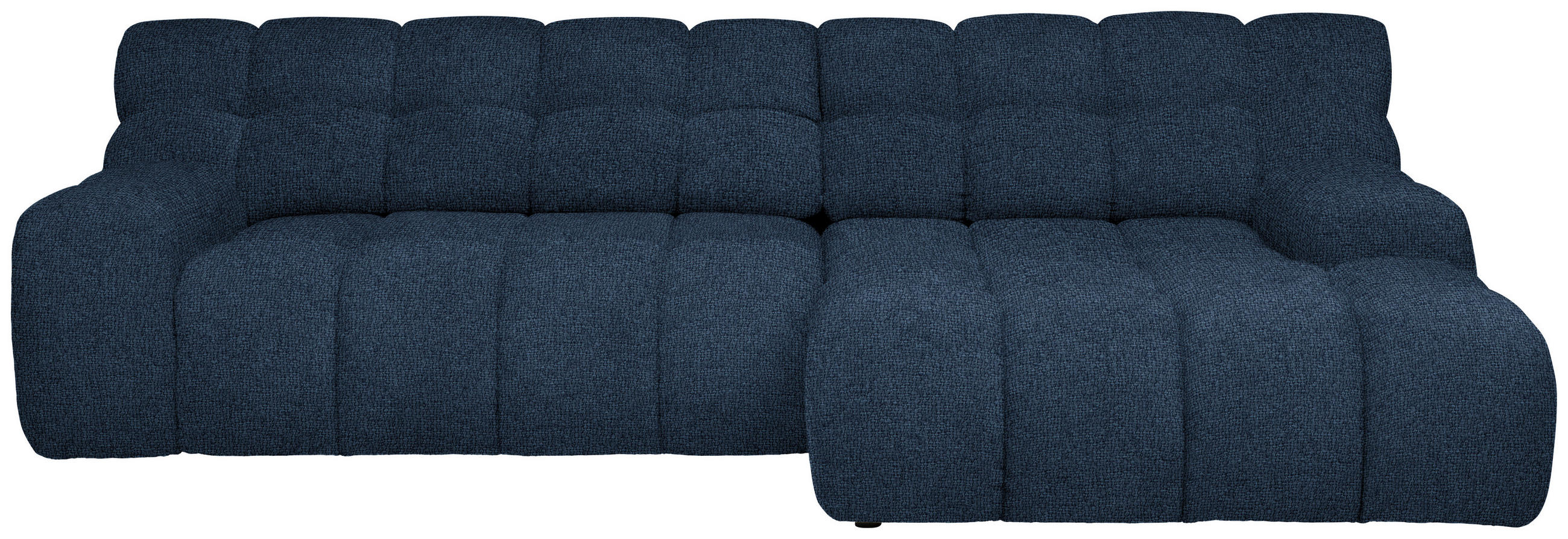 ECKSOFA in Webstoff Dunkelblau  - Schwarz/Dunkelblau, Modern, Kunststoff/Textil (297/180cm) - Welnova