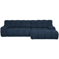 ECKSOFA in Webstoff Dunkelblau  - Schwarz/Dunkelblau, Modern, Kunststoff/Textil (297/180cm) - Welnova