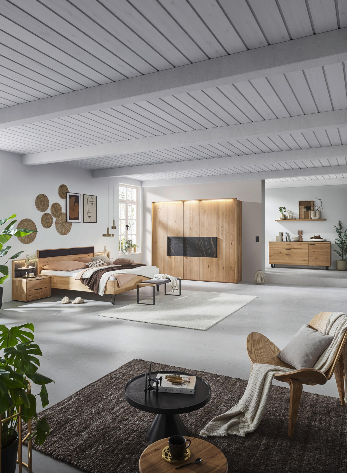 BETT 180/200 cm  in Schwarz, Wildeiche   - Wildeiche/Schwarz, Design, Holz/Textil (180/200cm) - Valnatura