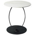 BEISTELLTISCH 50/50/54 cm Schwarz, Weiß rund  - Schwarz/Weiß, Design, Glas/Keramik (50/50/54cm) - Dieter Knoll