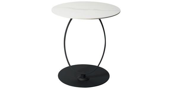 BEISTELLTISCH 50/50/54 cm Schwarz, Weiß rund  - Schwarz/Weiß, Design, Glas/Keramik (50/50/54cm) - Dieter Knoll