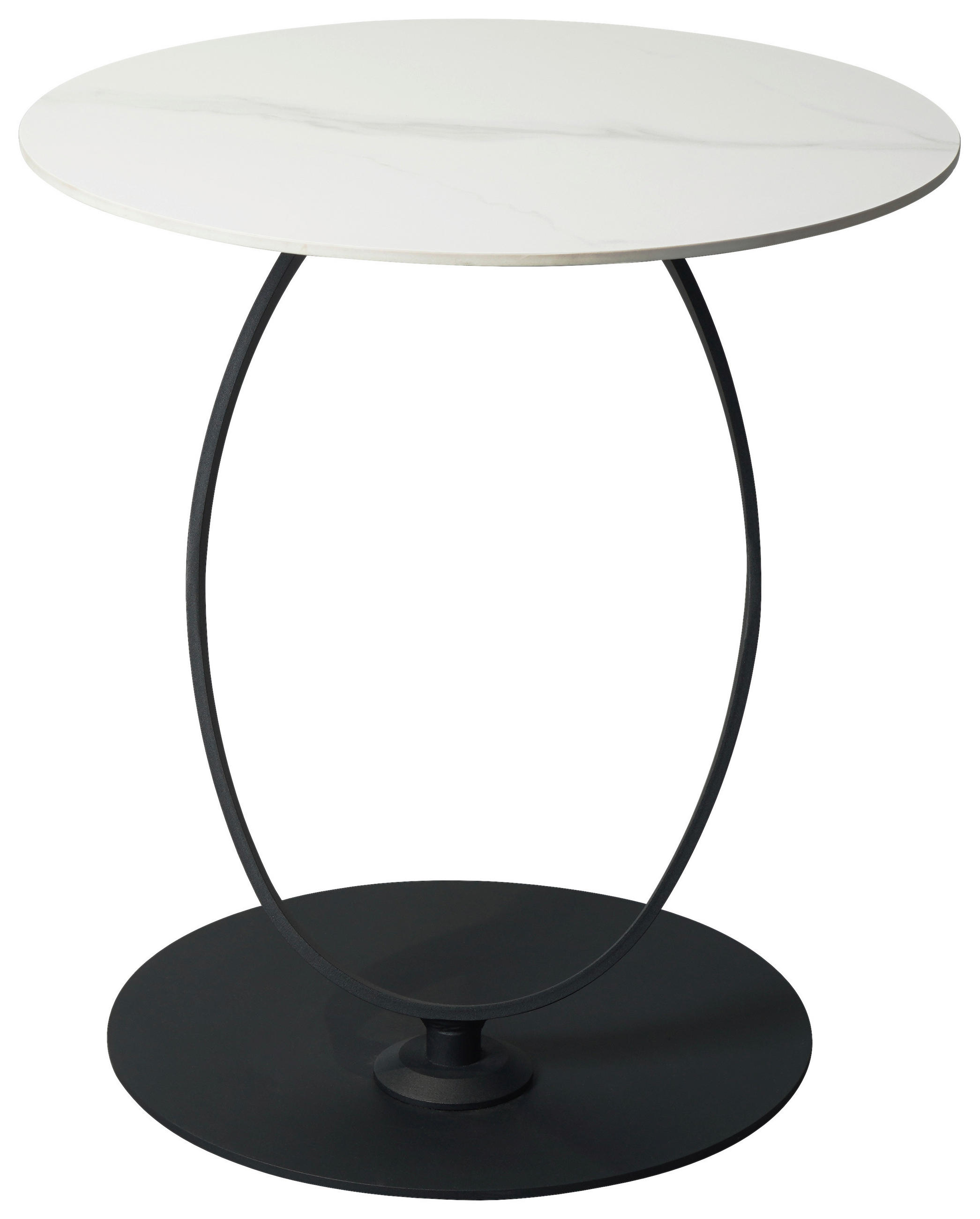 BEISTELLTISCH Schwarz, Weiß rund  - Schwarz/Weiß, Design, Glas/Keramik (50/54/50cm) - Dieter Knoll