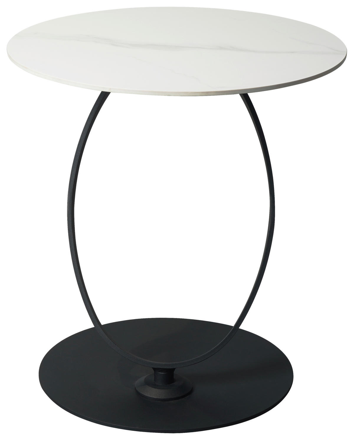 BEISTELLTISCH Schwarz, Weiß rund  - Schwarz/Weiß, Design, Glas/Keramik (50/54/50cm) - Dieter Knoll