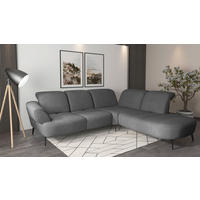 ECKSOFA Mikrofaser Dunkelgrau  - Dunkelgrau/Schwarz, Modern, Textil/Metall (302/270cm) - Sit & More