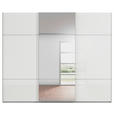 SCHWEBETÜRENSCHRANK 301/223/68 cm 3-türig Grau, Weiß  - Weiß/Grau, KONVENTIONELL, Glas/Holzwerkstoff (301/223/68cm) - Novel