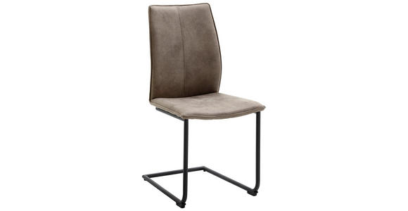 SCHWINGSTUHL Mikrofaser Braun, Schwarz - Schwarz/Braun, Design, Textil/Metall (46/93/56cm) - Dieter Knoll