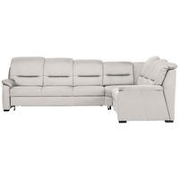 ECKSOFA in Mikrofaser Hellgrau  - Hellgrau/Schwarz, Konventionell, Holz/Textil (303/245cm) - Beldomo Comfort