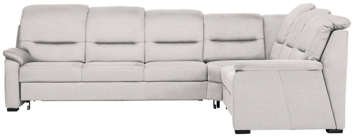 ECKSOFA in Mikrofaser Hellgrau  - Hellgrau/Schwarz, Konventionell, Holz/Textil (303/245cm) - Beldomo Comfort