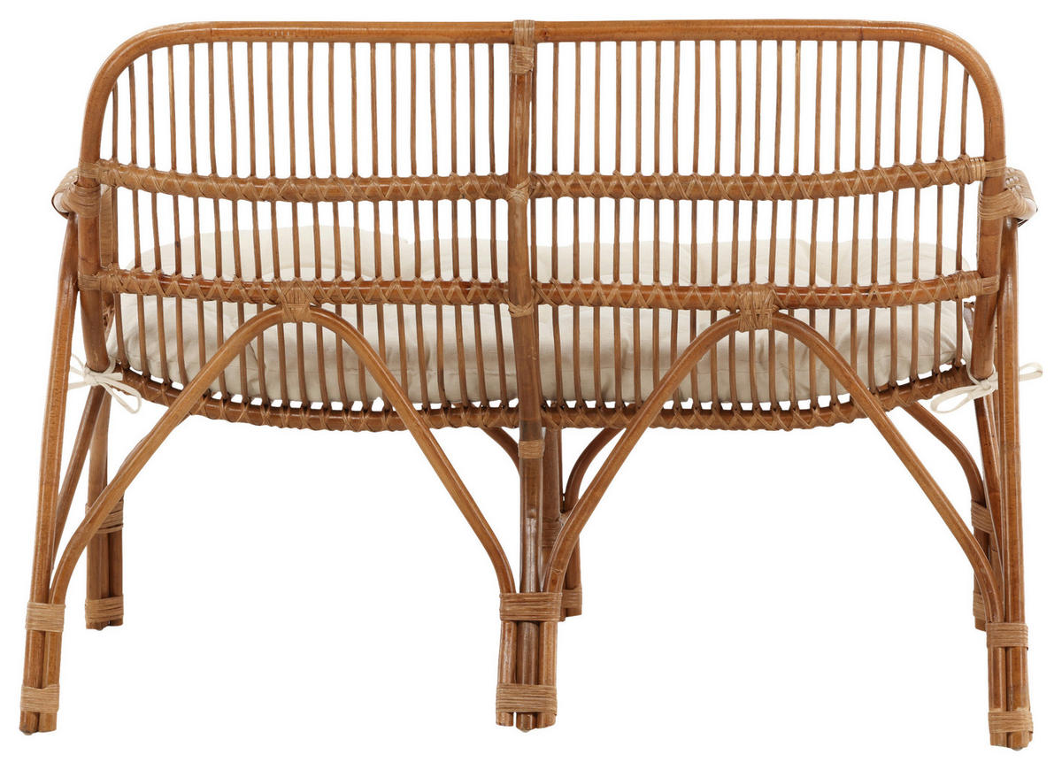 LOUNGESOFA  - Weiß/Naturfarben, KONVENTIONELL, Holz (130/93/82cm) - Gardenson