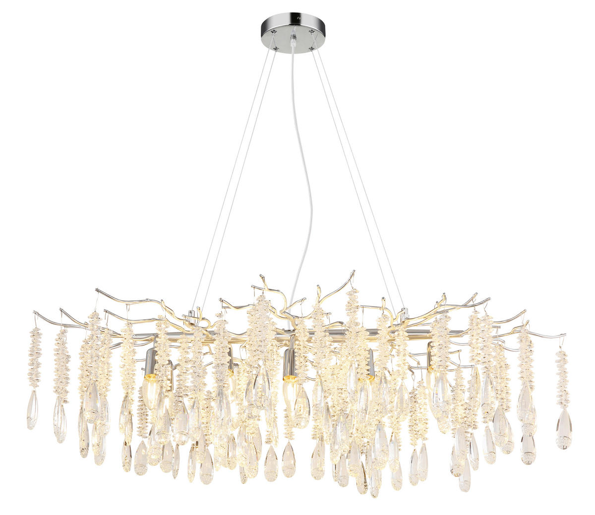 HÄNGELEUCHTE 100/60/120 cm  - Klar/Silberfarben, Design, Glas/Kunststoff (100/60/120cm) - Globo