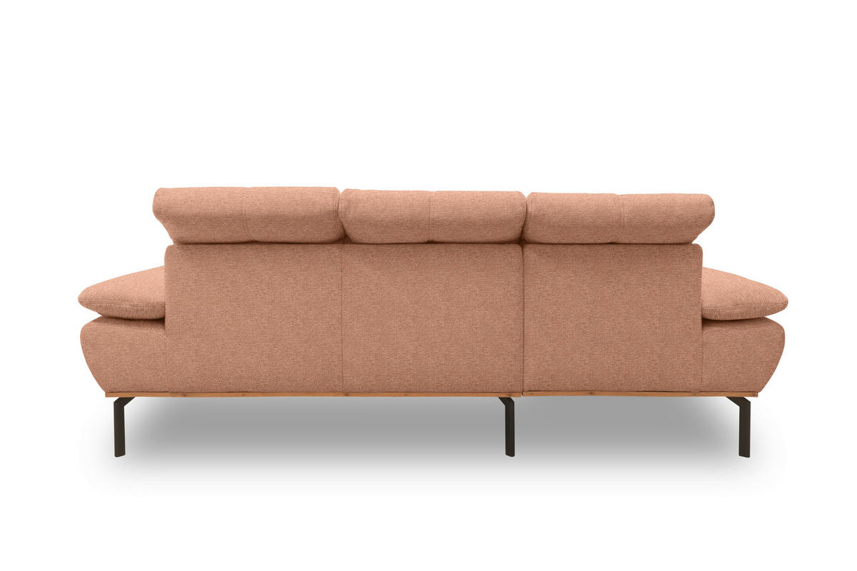 ECKSOFA Rotbraun Mikrofaser  - Wildeiche/Rotbraun, Design, Textil/Metall (242/170cm) - MID.YOU