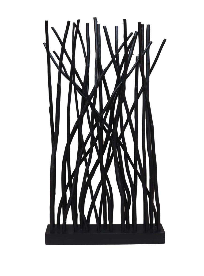 RAUMTEILER - Schwarz, Design, Holz (100/180/20cm) - Livetastic