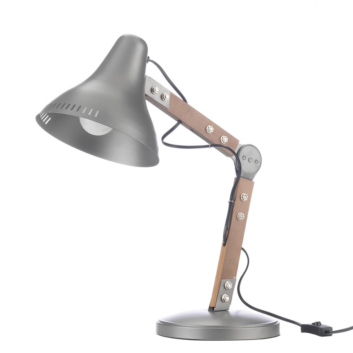 KINDERTISCHLEUCHTE 4930 ARCHITETTO IND. 38/38/62 cm  - Hellgrau/Schwarz, Natur, Holz/Kunststoff (38/38/62cm)