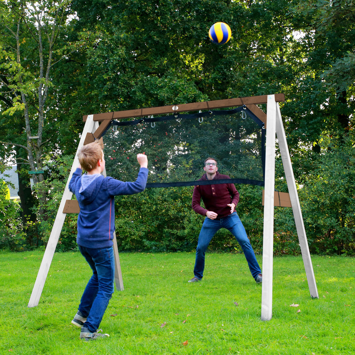 FOTBOLLSMÅL - vit/brun, Klassisk, trä (254/207/160cm)