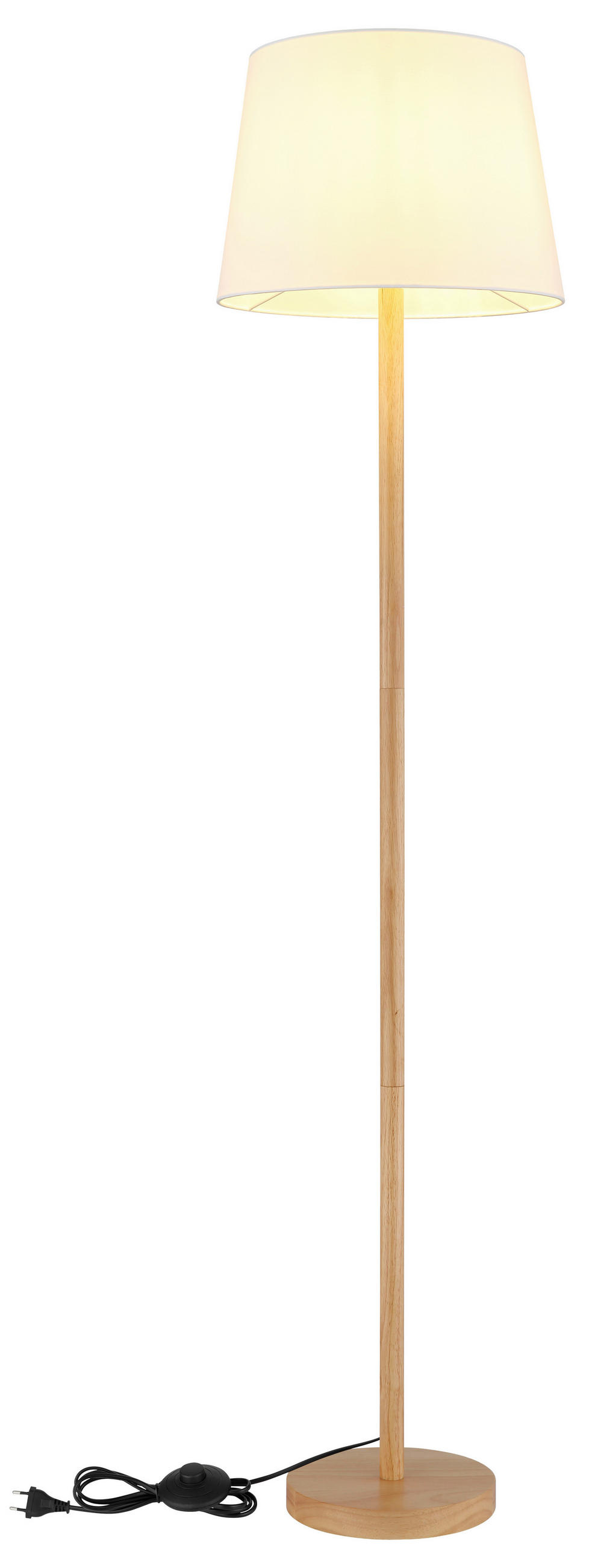 STEHLEUCHTE  35/151 cm   - Weiß/Braun, Basics, Textil/Metall (35/151cm)