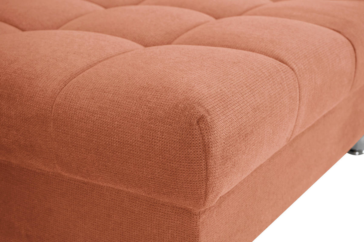 ECKSOFA in Flachgewebe, Mikrofaser Cognac  - Chromfarben/Cognac, Design, Kunststoff/Textil (312/198cm) - Livetastic