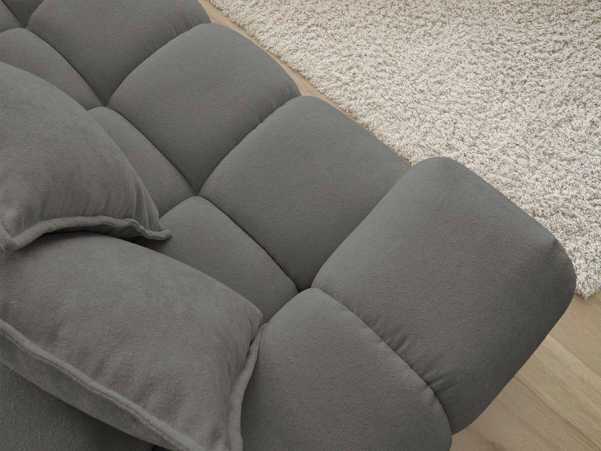 ECKSOFA Ottomane rechts  EVEREST Dunkelgrau Struktur  - Dunkelgrau/Schwarz, MODERN, Kunststoff/Textil (352/210cm) - Livetastic