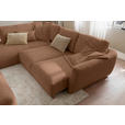ECKSOFA  in Chenille Braun  224/307 cm  - Schwarz/Braun, KONVENTIONELL, Kunststoff/Textil (224/307cm) - Hom`in