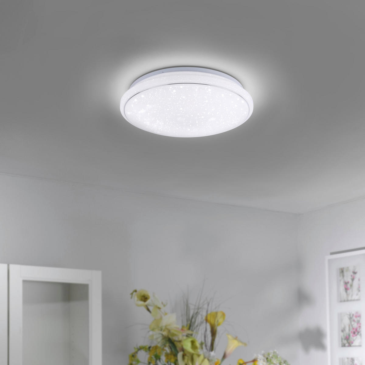 LED-DECKENLEUCHTE Lolasmart-Jupi 44/44/11 cm  - Weiß, KONVENTIONELL, Kunststoff/Metall (44/44/11cm)