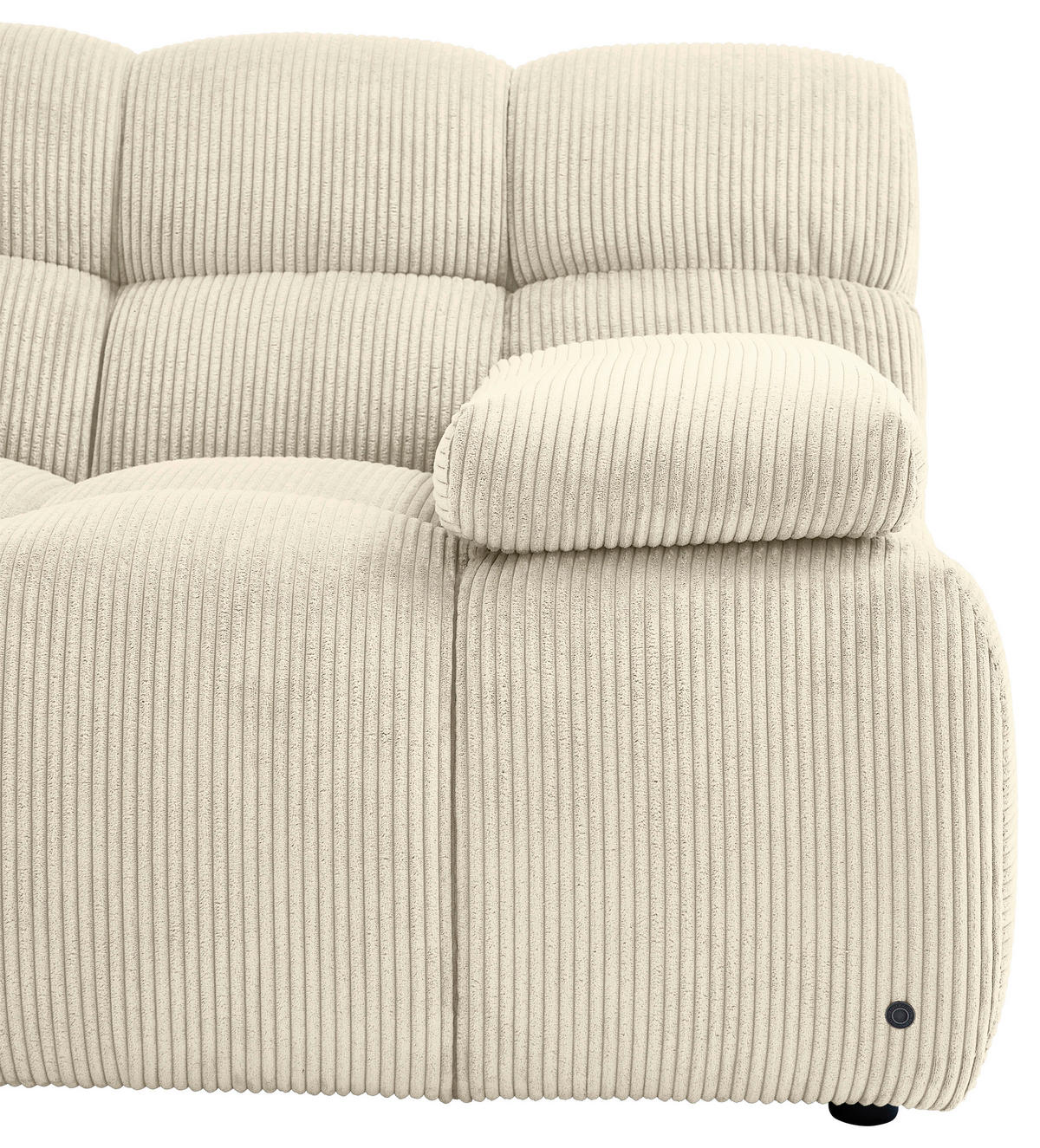 ECKSOFA Beige Cord Rücken echt  - Beige/Schwarz, KONVENTIONELL, Kunststoff/Textil (195/265cm) - Tom Tailor