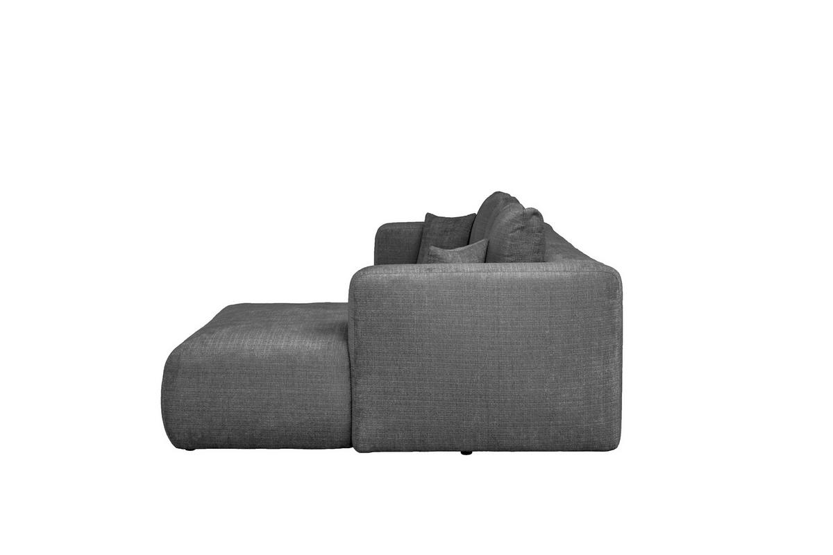 ECKSOFA Dunkelgrau Chenille Zierkissen, Rückenkissen, Rücken echt  - Dunkelgrau/Schwarz, MODERN, Kunststoff/Textil (276/188cm) - Milino