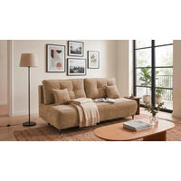SCHLAFSOFA ELISA Webstoff Braun Querschläfer  inkl. Bettkasten  - Schwarz/Braun, MODERN, Kunststoff/Textil (215/96/106cm) - MID.YOU