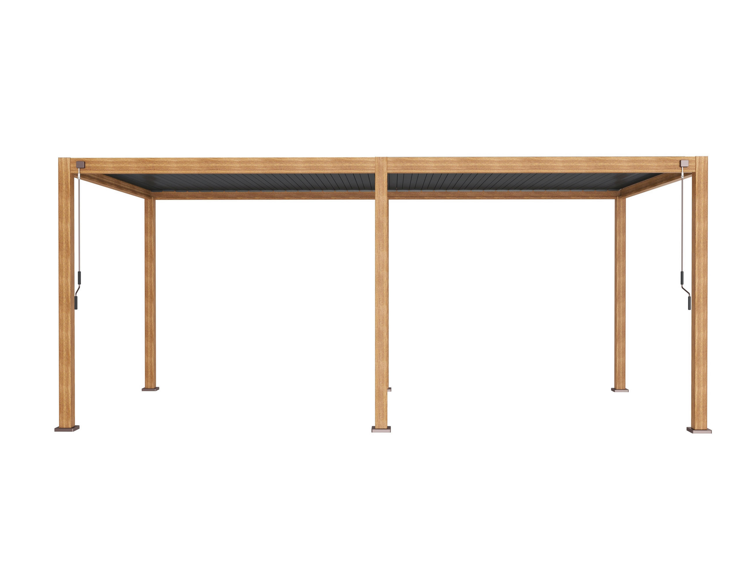 PERGOLA 600/250/300 cm Aluminium - Anthrazit/Braun, MODERN, Metall (600/250/300cm) - Gardenson
