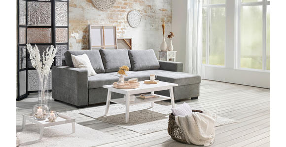 ECKSOFA Grau Velours  - Schwarz/Grau, Design, Kunststoff/Textil (244/157cm) - Carryhome