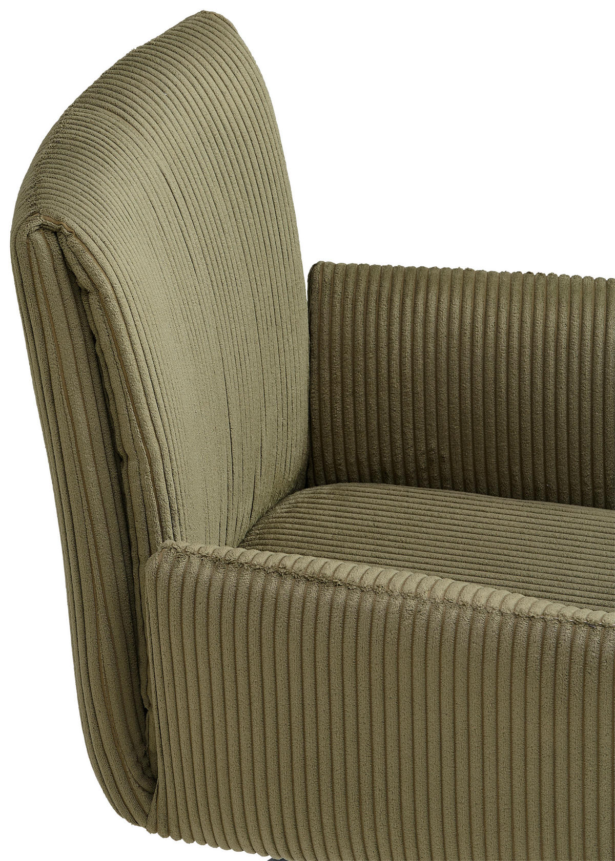 ARMLEHNSTUHL  in Eisen Cord  - Schwarz/Olivgrün, MODERN, Textil/Metall (65/90/62cm) - MID.YOU