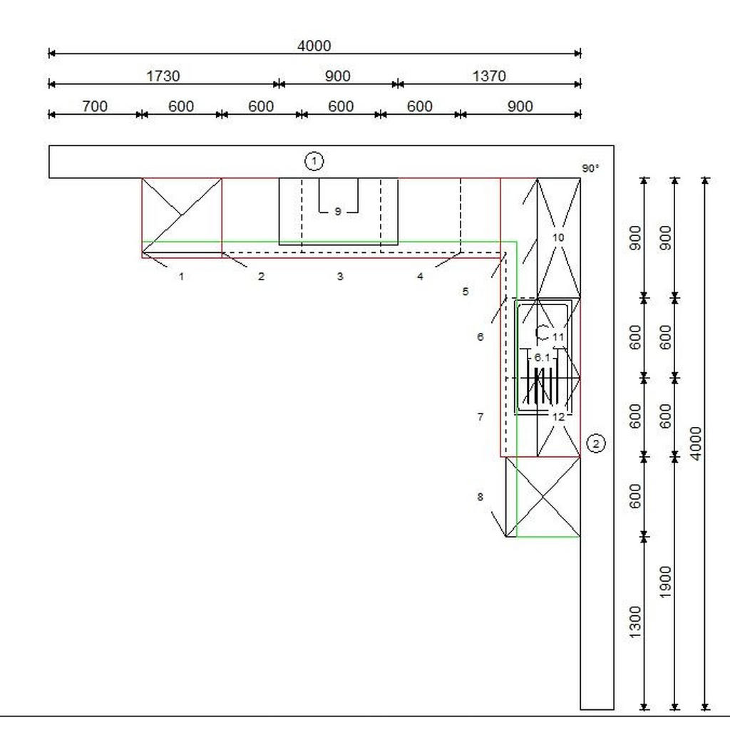 Thumbnail - Xora Eckküche XO 21, Rot, Weiß, Metall, 2 Schubladen, L-Form, nur wie online abgebildet bestellbar, 330x270 cm, Made in ...