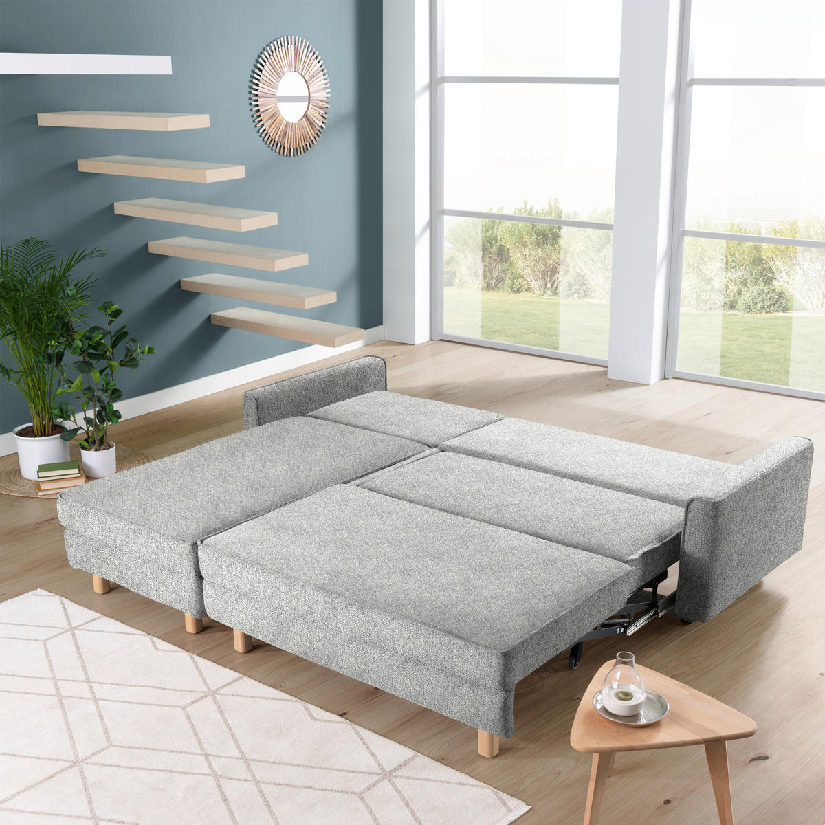 ECKSOFA  in Mikrovelours Naturfarben  170/237 cm  - Eichefarben/Naturfarben, KONVENTIONELL, Holz/Textil (170/237cm) - Sedda