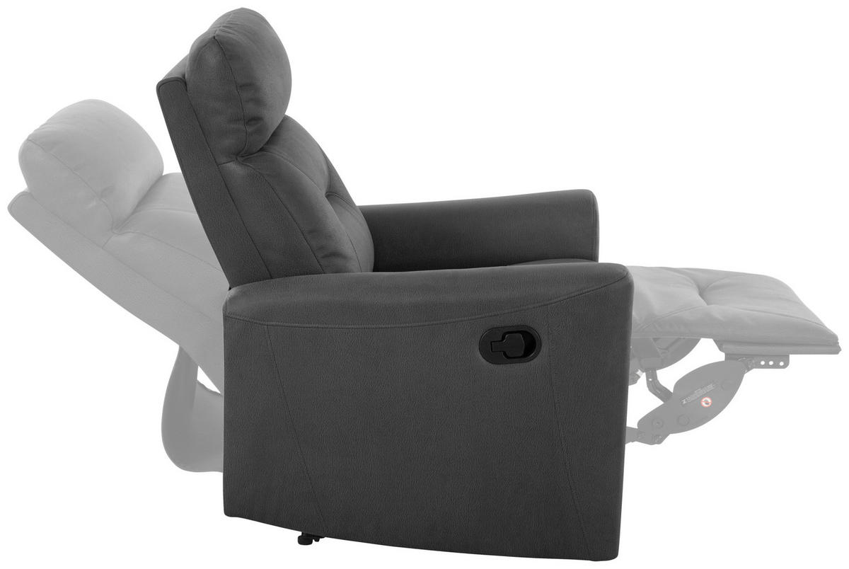 SITZGARNITUR Mikrofaser Grau  - Schwarz/Grau, Design, Textil/Metall - Livetastic