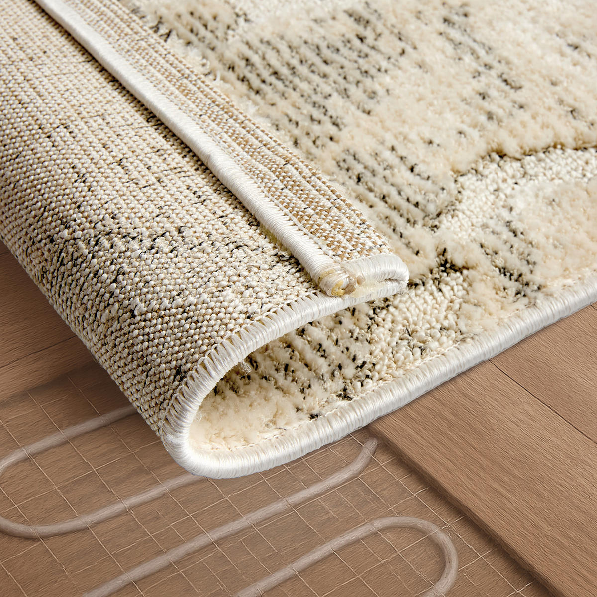 WEBTEPPICH 133/190 cm Lou Creme, Grau rechteckig  - Creme/Grau, Basics, Kunststoff/Textil (133/190cm) - Astra