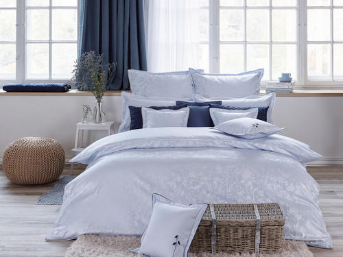 OBOUSTRANNÉ POVLEČENÍ, damašek, světle modrá, 140/200 cm - světle modrá, Lifestyle, textil (140/200cm) - Curt Bauer