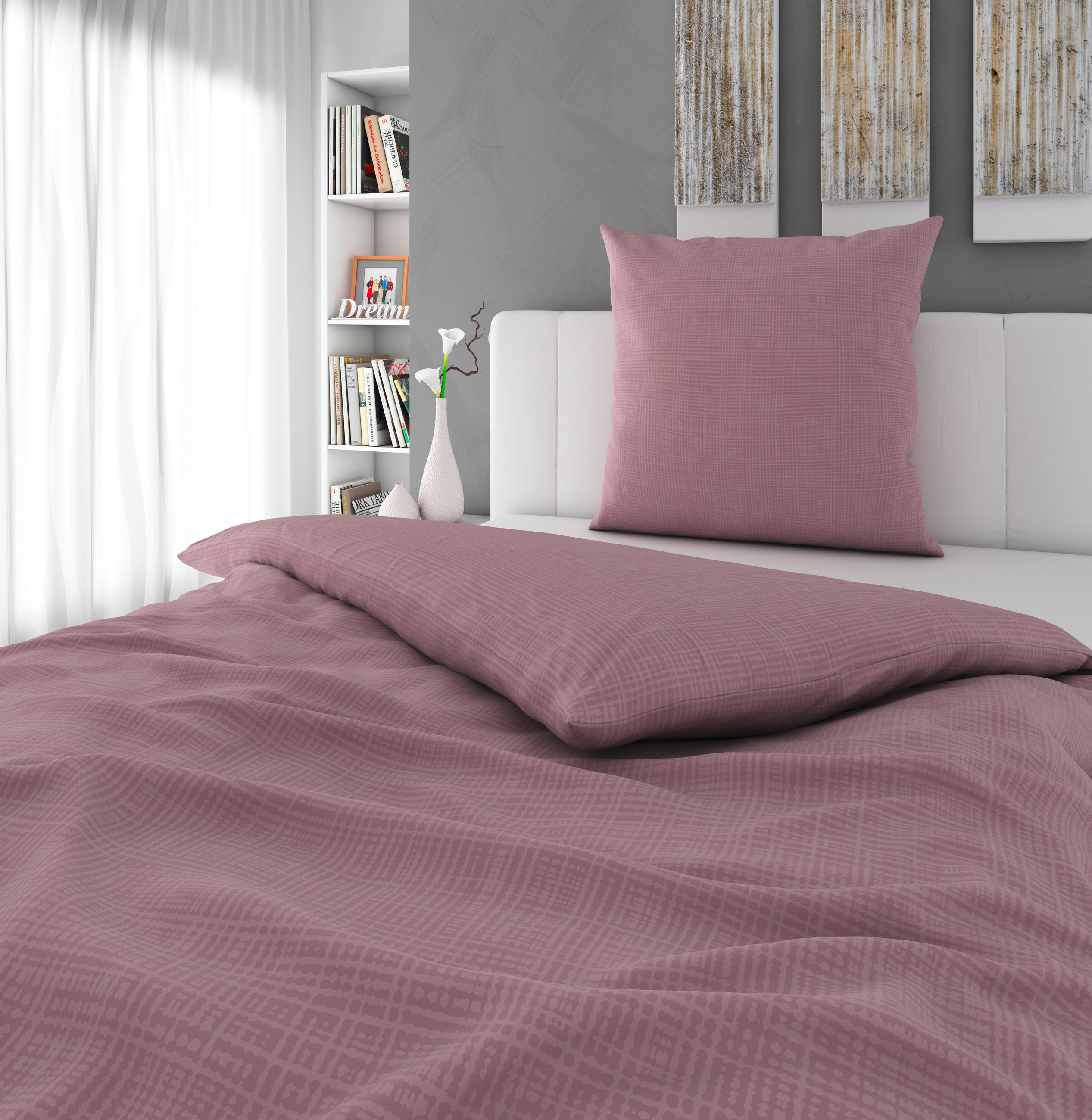 BETTWÄSCHE 135/200 cm GENTANO Musselin  - Mauve, Basics, Textil (135/200cm) - Novel
