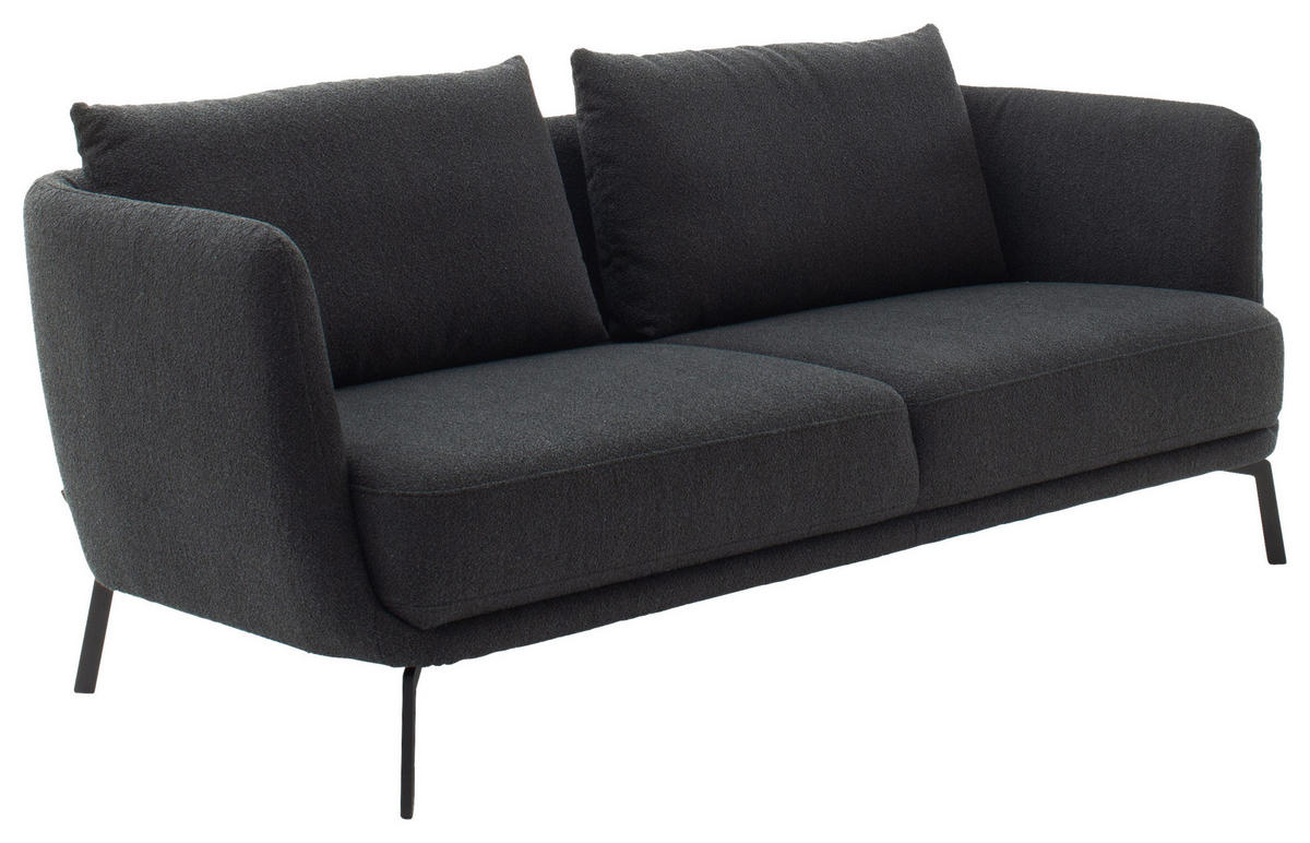 2,5-SITZER in Flachgewebe Schwarz  - Schwarz, Design, Textil/Metall (190/71/91cm) - Schöner Wohnen