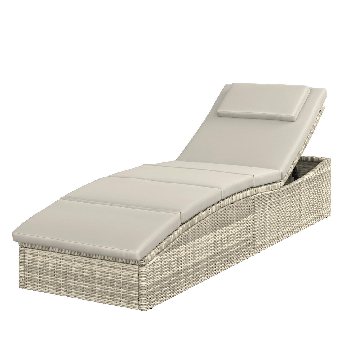GARTENLIEGE 190/80/60 cm  - Beige, MODERN, Kunststoff/Textil (190/80/60cm) - Ambia Garden