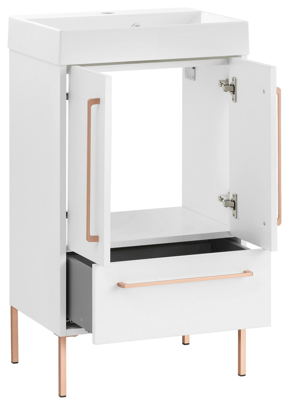 WASCHTISCHKOMBI 50 cm  - Weiß/Kupferfarben, Trend, Holzwerkstoff/Metall (50cm) - Stylife