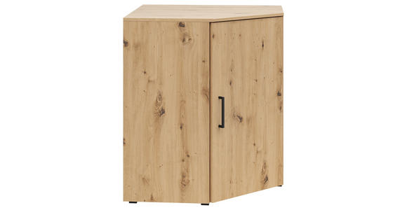 ECKKOMMODE 101/83/71 cm in Eiche Artisan - Anthrazit/Schwarz, MODERN, Holzwerkstoff/Kunststoff (101/83/71cm) - Carryhome