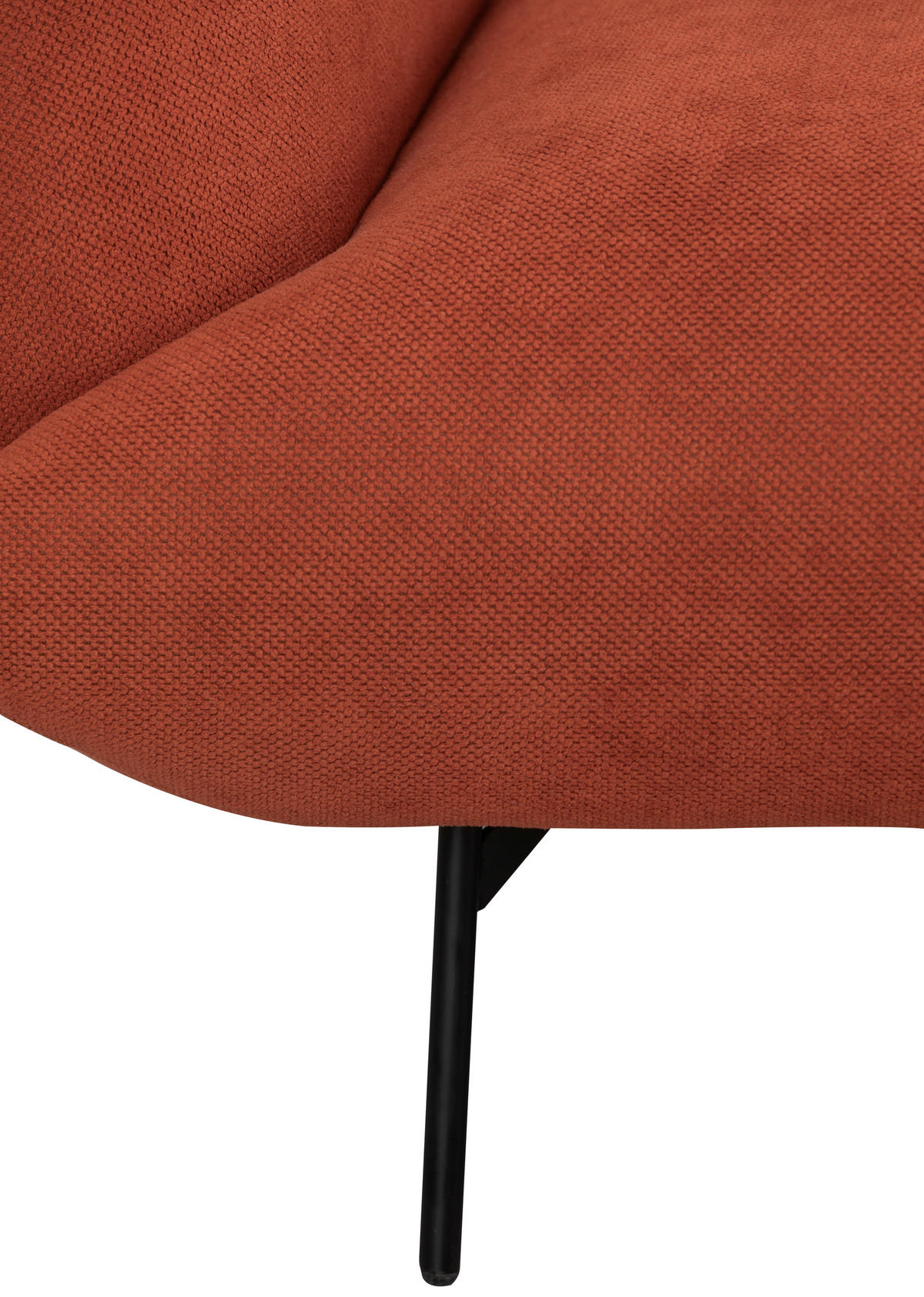SOFA Mikrofaser Terracotta  - Terracotta/Schwarz, Trend, Textil/Metall (185/77/83cm) - P & B