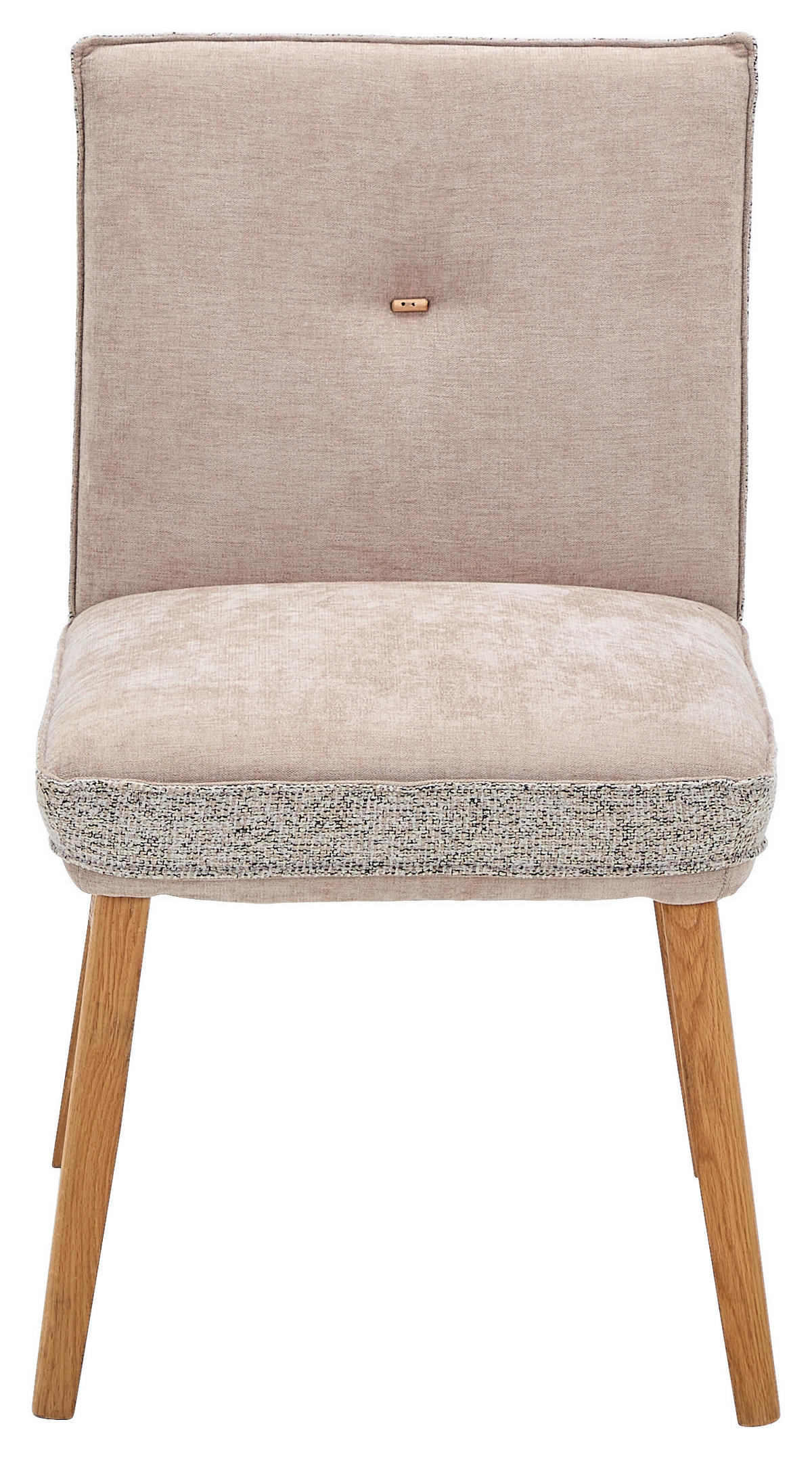 STUHL Webstoff, Mikrofaser Hellbraun, Taupe Eiche vollmassiv  - Taupe/Hellbraun, Design, Holz/Textil (49/86/67cm) - Linea Natura