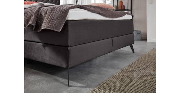 BOXSPRINGBETT 160/200 cm  in Anthrazit  - Anthrazit/Graphitfarben, Design, Textil/Metall (160/200cm) - Xora