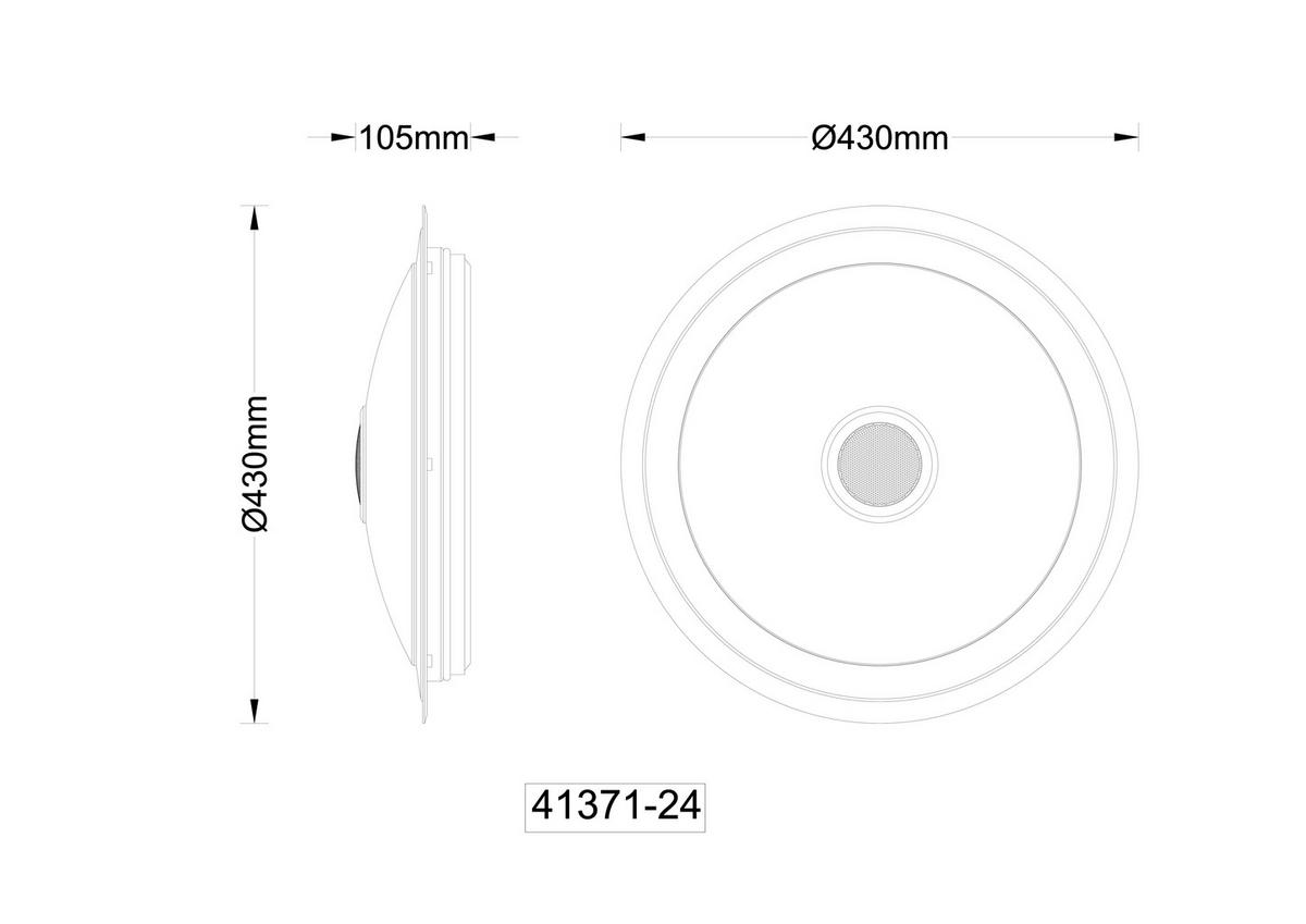 LED-TAKLAMPA 24 W 43/10,5 cm  - klar/vit, Klassisk, metall/plast (43/10,5cm) - Globo